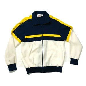 Triathlon Brand Full Zip‎ Jacket Jersey Sweatshirt Mock Neck Blue White Yellow L